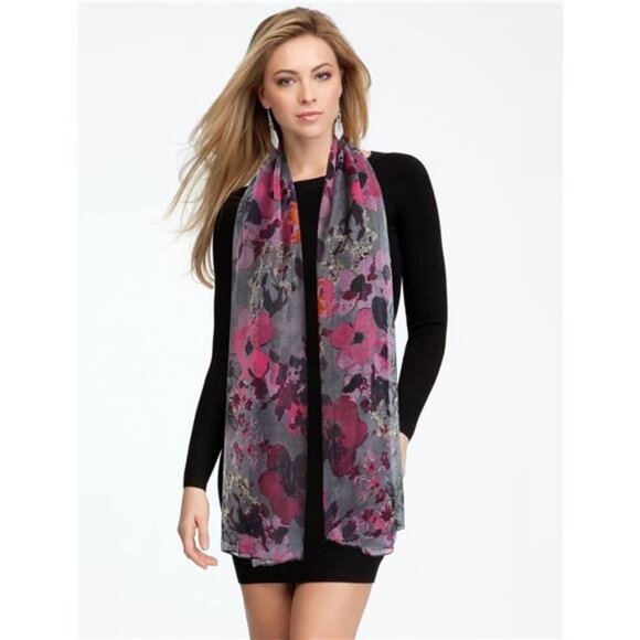 Women's Floral Flower Printed Lightweight Cotton Summer Scarves Head Sha - Picture 3 of 6